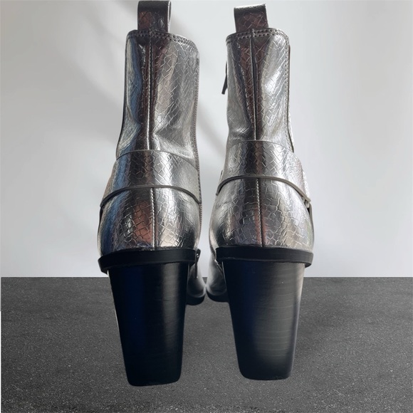 Silver Leather Ankle Boot - Picture 3 of 4